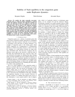 Stability of Nash equilibria in the congestion game