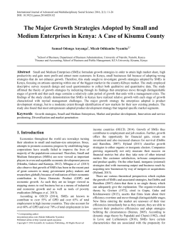 Growth strategies, Small and Medium Enterprises, Market and