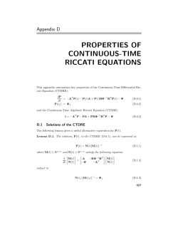 properties of continuous-time riccati equations