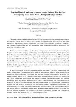 Benefits of Control, Individual Investors` Limited Rational Behavior