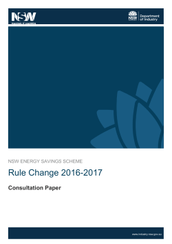 NSW ENERGY SAVINGS SCHEME Rule Change 2016-2017