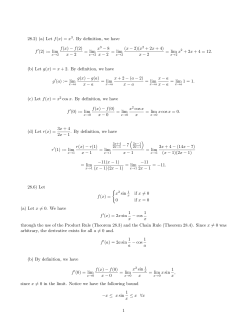 28.2) (a) Let f(x) = x 3. By definition, we have f (2) := lim f(x) &minus; f(2) x