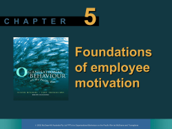 Foundations of Employee Motivation