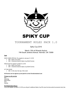 TOURNAMENT RULES PACK 1.0 Spiky Cup 2016 March 13th at