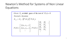 Newton`s Method for Systems of Non Linear Equations