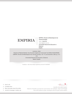 Reseña de" Material Markets: How Economic Agents are Constructed