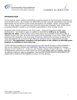 Ladders to Success Guidelines and Application