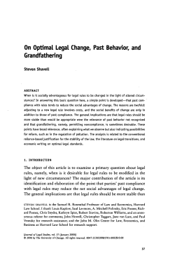 On Optimal Legal Change, Past Behavior, and