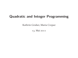Quadratic and Integer Programming