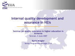 Internal quality development and assurance in HEI
