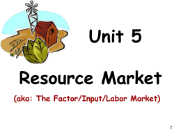 The Demand for Resources
