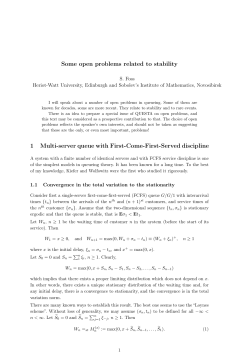 Some open problems related to stability 1 Multi