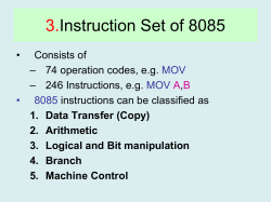 Assembly Language Programming of 8085