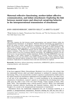 Maternal reflective functioning, mother&ndash;infant affective