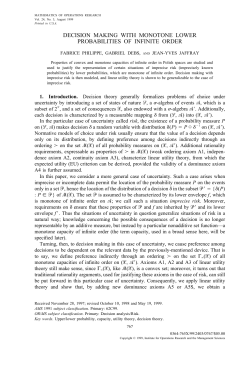 decision making with monotone lower probabilities of infinite