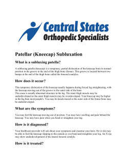 Patellar (Kneecap) Subluxation - Glaser Sports Medicine