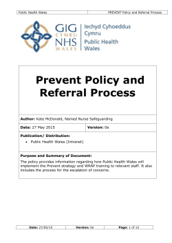 Prevent Policy and Referral Process