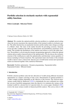 Portfolio selection in stochastic markets with exponential utility