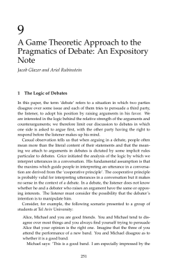 A Game Theoretic Approach to the Pragmatics of