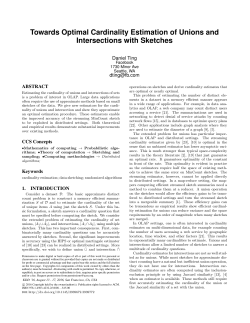Towards Optimal Cardinality Estimation of Unions and Intersections