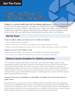 Best Practices for Diabetes Prevention