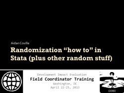 Randomization &ldquo;how to&rdquo; in Stata (plus other random stuff)