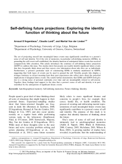 Self-defining future projections: Exploring the identity function of