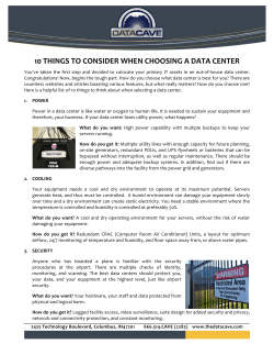 10 things to consider when choosing a data center