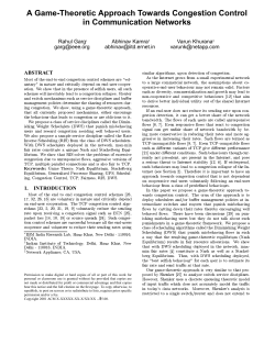 A Game-Theoretic Approach Towards Congestion