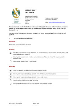 About our services and costs - Smithson Financial Services