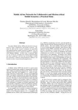 Mobile Ad hoc Networks for Collaborative and Mission