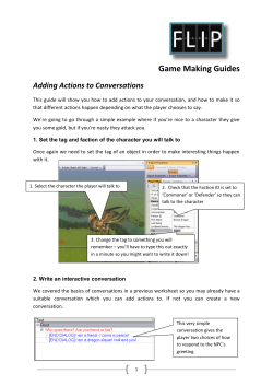 Game Making Guides Adding Actions to Conversations