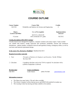 COURSE OUTLINE