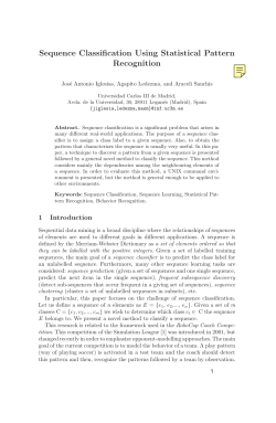 Sequence Classification Using Statistical Pattern Recognition