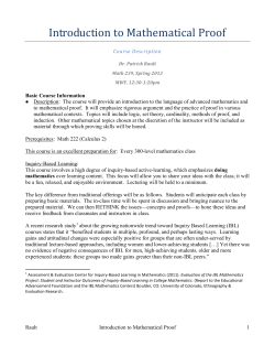 Introduction to Mathematical Proof