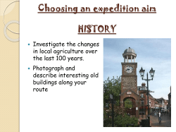Choosing an expedition aim HISTORY
