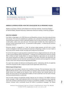 America`s Overseas Voters - Rothermere American Institute