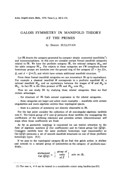 GALOIS SYMMETRY IN MANIFOLD THEORY AT THE PRIMES Gal