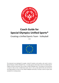 Coach Manual forSpecial Olympics Unified Sports&reg; Volleyball