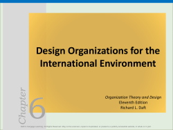 Chapter Design Organizations for the International