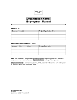 11.1 Employment Manual Sections Omitted