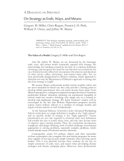 On Strategy as Ends, Ways, and Means