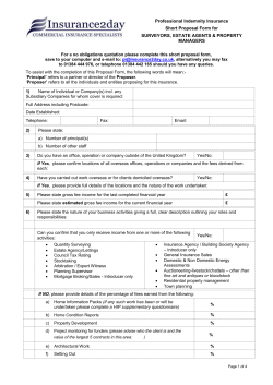 For a no obligations quotation please complete this short proposal