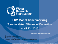 EUM Model Benchmarking - Water Research Foundation