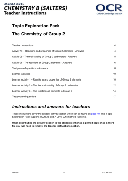 The Chemistry of Group 2