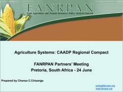 (CAADP) Regional Compact - by Chansa Chisanga