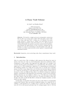A Fuzzy Vault Scheme
