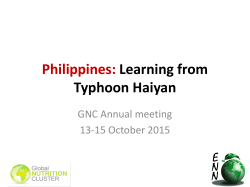 Philippines - Nutrition Cluster