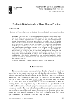 Equitable Distribution in a Three Players Problem