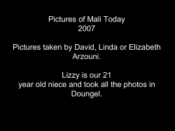 Pictures of Mali Today 2007